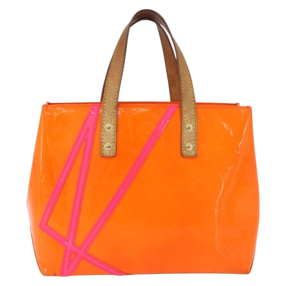 LOUIS VUITTON Monogram Vernis Fluo Reade PM Hand Bag Orange M91905 Auth ka5686