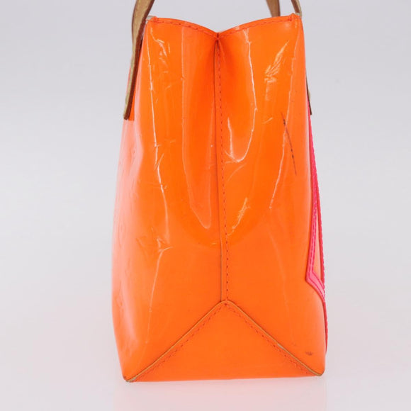 LOUIS VUITTON Monogram Vernis Fluo Reade PM Hand Bag Orange M91905 Auth ka5686