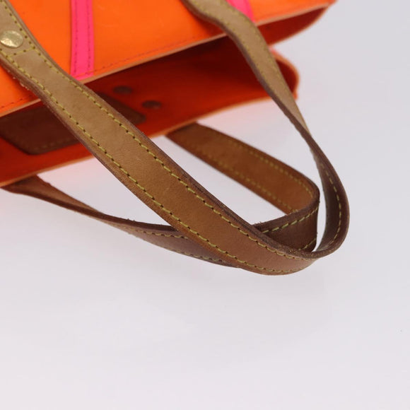 LOUIS VUITTON Monogram Vernis Fluo Reade PM Hand Bag Orange M91905 Auth ka5686