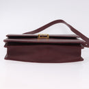 CARTIER Must Line Shoulder Bag Leather Bordeaux Gold Auth ka5688-6