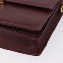 CARTIER Must Line Shoulder Bag Leather Bordeaux Gold Auth ka5688-15