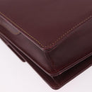 CARTIER Must Line Shoulder Bag Leather Bordeaux Gold Auth ka5688-16
