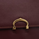 CARTIER Must Line Shoulder Bag Leather Bordeaux Gold Auth ka5688-18