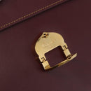 CARTIER Must Line Shoulder Bag Leather Bordeaux Gold Auth ka5688-11
