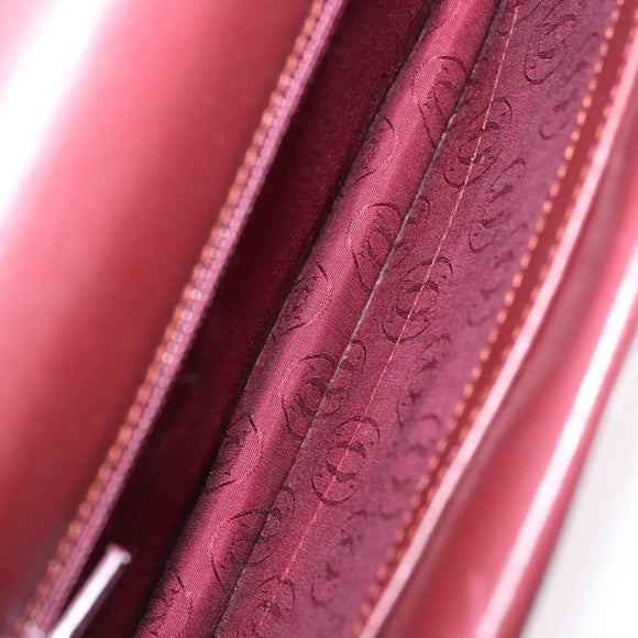 CARTIER Must Line Shoulder Bag Leather Bordeaux Gold Auth ka5688