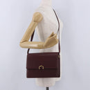 CARTIER Must Line Shoulder Bag Leather Bordeaux Gold Auth ka5688-23