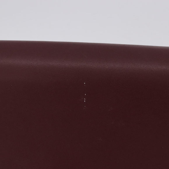 CARTIER Must Line Shoulder Bag Leather Bordeaux Gold Auth ka5688