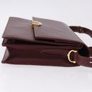 CARTIER Must Line Shoulder Bag Leather Bordeaux Gold Auth ka5688-4