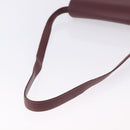 CARTIER Must Line Shoulder Bag Leather Bordeaux Gold Auth ka5688-8