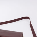CARTIER Must Line Shoulder Bag Leather Bordeaux Gold Auth ka5688-14