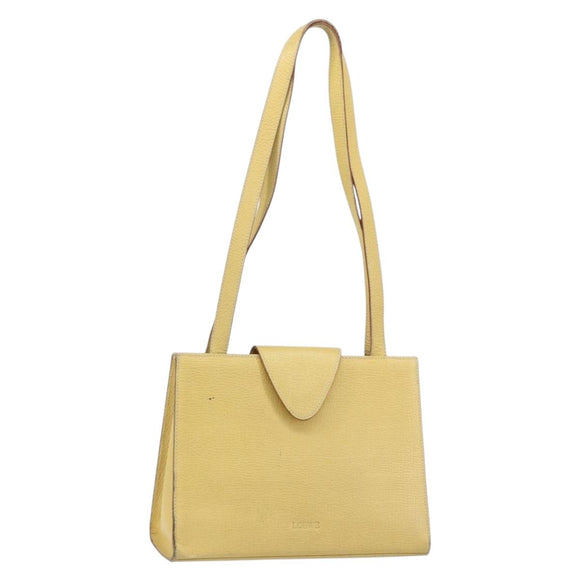 LOEWE Shoulder Bag Leather Yellow Auth ka569