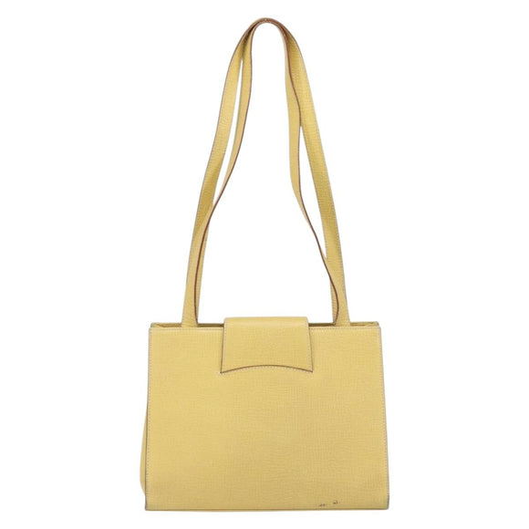 LOEWE Shoulder Bag Leather Yellow Auth ka569