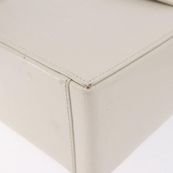 SAINT LAURENT Shoulder Bag Leather Ivory Gold Auth ka5691A
