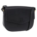 Burberrys Shoulder Bag Leather Black Gold Auth ka5693-1