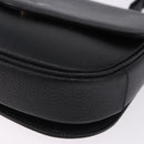 Burberrys Shoulder Bag Leather Black Gold Auth ka5693-11