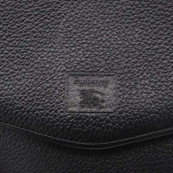 Burberrys Shoulder Bag Leather Black Gold Auth ka5693