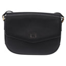 Burberrys Shoulder Bag Leather Black Gold Auth ka5693-2