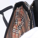 Burberrys Shoulder Bag Leather Black Gold Auth ka5693-21