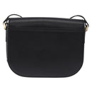Burberrys Shoulder Bag Leather Black Gold Auth ka5693-3