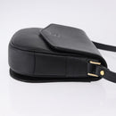 Burberrys Shoulder Bag Leather Black Gold Auth ka5693-4