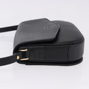 Burberrys Shoulder Bag Leather Black Gold Auth ka5693-5