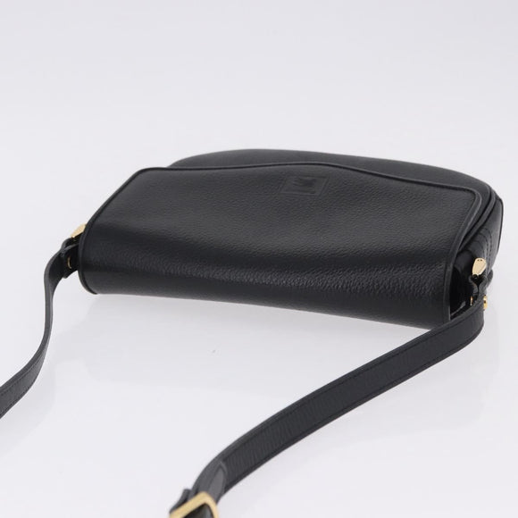 Burberrys Shoulder Bag Leather Black Gold Auth ka5693