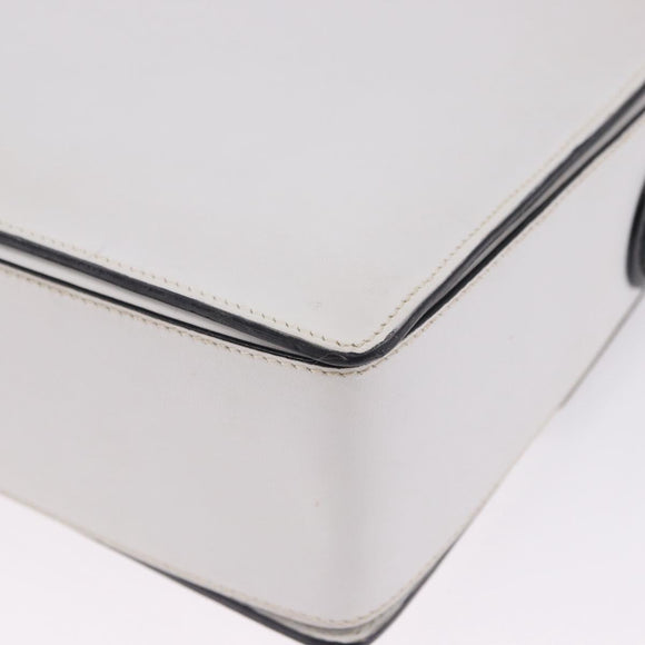 CELINE Shoulder Bag Leather Black White Auth ka5694A