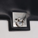 CELINE Shoulder Bag Leather Black White Auth ka5694A-14