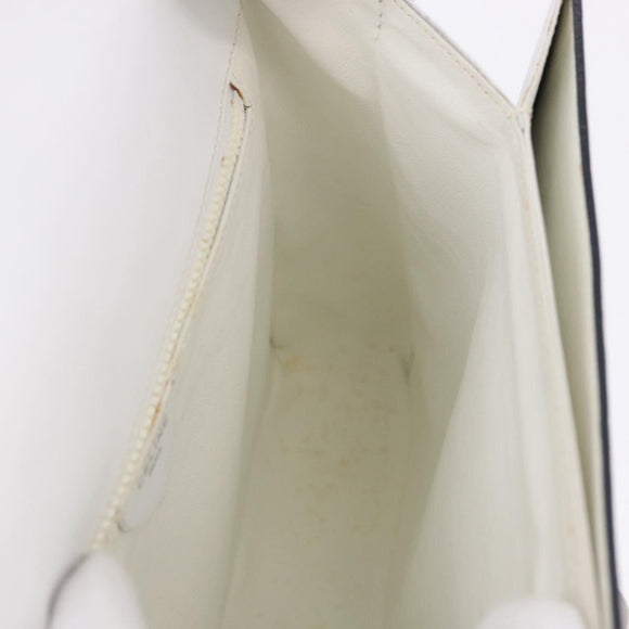 CELINE Shoulder Bag Leather Black White Auth ka5694A