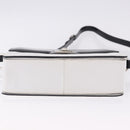 CELINE Shoulder Bag Leather Black White Auth ka5694A-9
