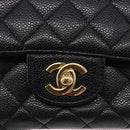 CHANEL Chain Matelasse Shoulder Bag Caviar Skin Black Gold CC Auth ka5697SAM-14