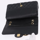 CHANEL Chain Matelasse Shoulder Bag Caviar Skin Black Gold CC Auth ka5697SAM-15