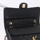 CHANEL Chain Matelasse Shoulder Bag Caviar Skin Black Gold CC Auth ka5697SAM-16