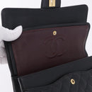 CHANEL Chain Matelasse Shoulder Bag Caviar Skin Black Gold CC Auth ka5697SAM-20