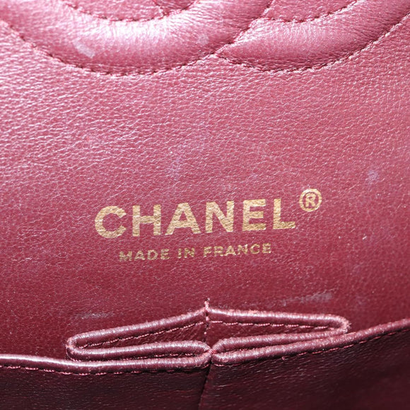 CHANEL Chain Matelasse Shoulder Bag Caviar Skin Black Gold CC Auth ka5697SAM