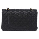 CHANEL Chain Matelasse Shoulder Bag Caviar Skin Black Gold CC Auth ka5697SAM-3
