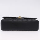 CHANEL Chain Matelasse Shoulder Bag Caviar Skin Black Gold CC Auth ka5697SAM-9