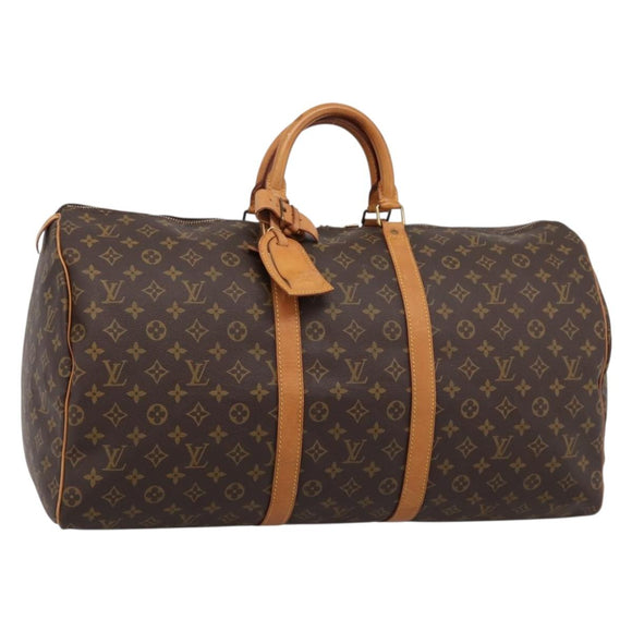 LOUIS VUITTON Monogram Keepall 55 Boston Bag M41424 LV Auth ka5698A