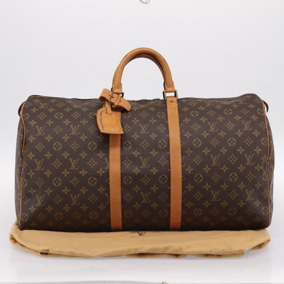 LOUIS VUITTON Monogram Keepall 55 Boston Bag M41424 LV Auth ka5698A