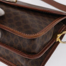 CELINE Macadam Canvas Shoulder Bag PVC Leather Brown Gold Auth ka570-11