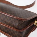 CELINE Macadam Canvas Shoulder Bag PVC Leather Brown Gold Auth ka570-13