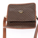 CELINE Macadam Canvas Shoulder Bag PVC Leather Brown Gold Auth ka570-15