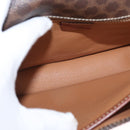 CELINE Macadam Canvas Shoulder Bag PVC Leather Brown Gold Auth ka570-17