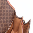 CELINE Macadam Canvas Shoulder Bag PVC Leather Brown Gold Auth ka570-18