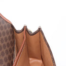CELINE Macadam Canvas Shoulder Bag PVC Leather Brown Gold Auth ka570-22