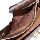 CELINE Macadam Canvas Shoulder Bag PVC Leather Brown Gold Auth ka570-24