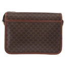 CELINE Macadam Canvas Shoulder Bag PVC Leather Brown Gold Auth ka570-3