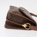 CELINE Macadam Canvas Shoulder Bag PVC Leather Brown Gold Auth ka570-4