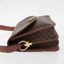 CELINE Macadam Canvas Shoulder Bag PVC Leather Brown Gold Auth ka570-5