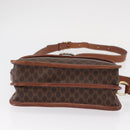 CELINE Macadam Canvas Shoulder Bag PVC Leather Brown Gold Auth ka570-9